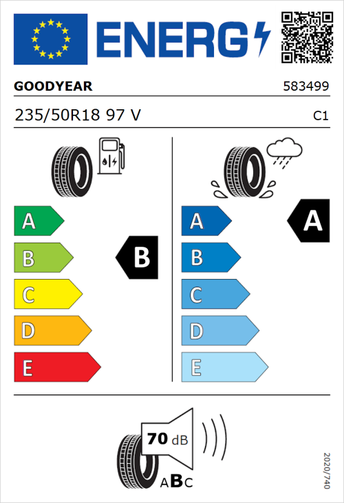 Tyre Label for Goodyear Eagle F1 Asymmetric 5 235/50R18 97V